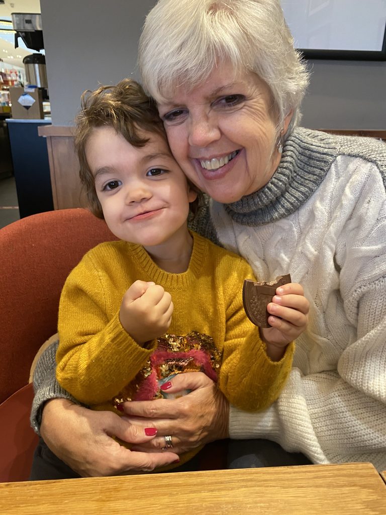 Grandma and grandchild sharing a moment