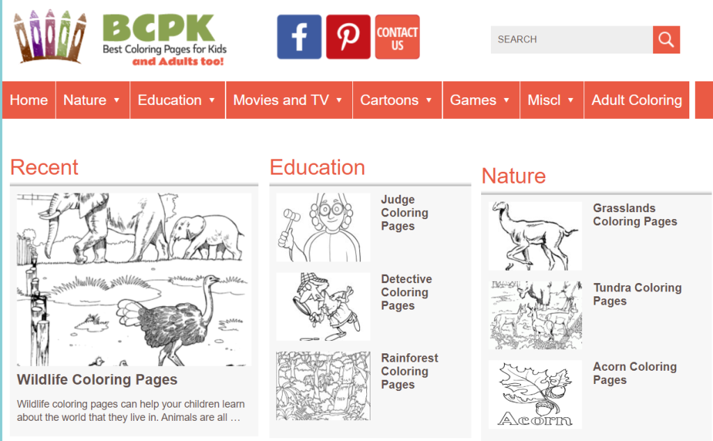 bestcoloringpagesforkids.com website image
