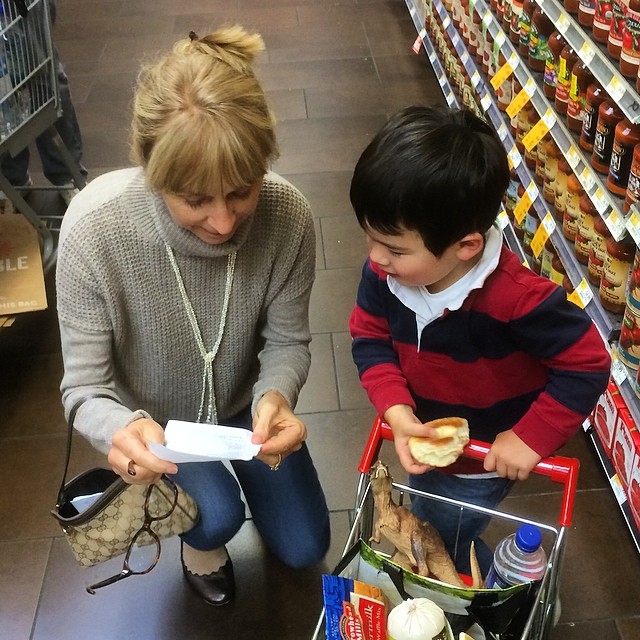 Grocery shopping with the kid