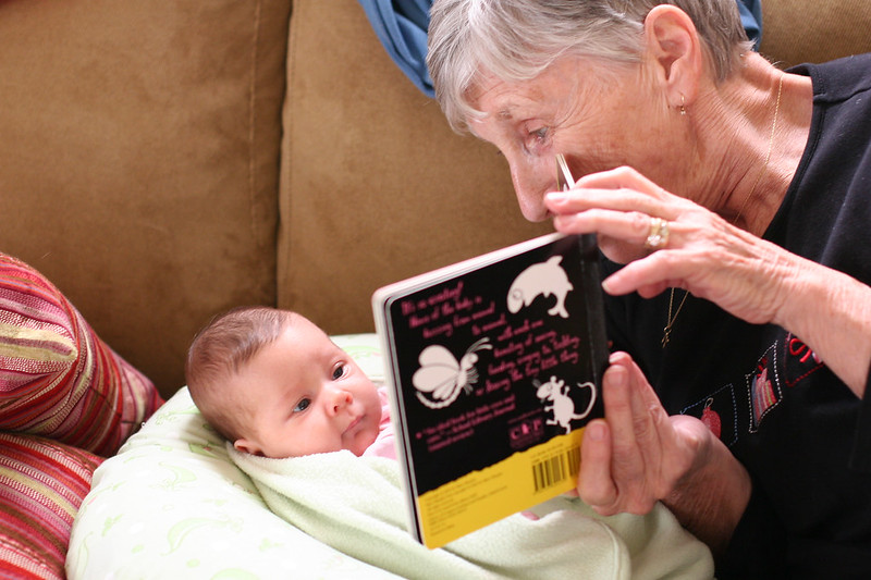 Grandma reads to Sophie