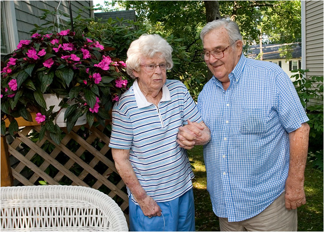 Grandma and Grandpa holding hands