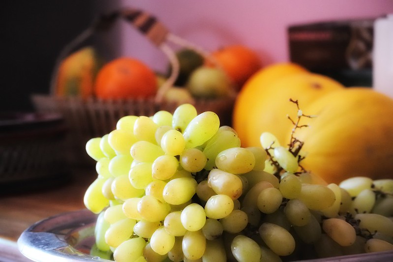 Fruit laid out on the table