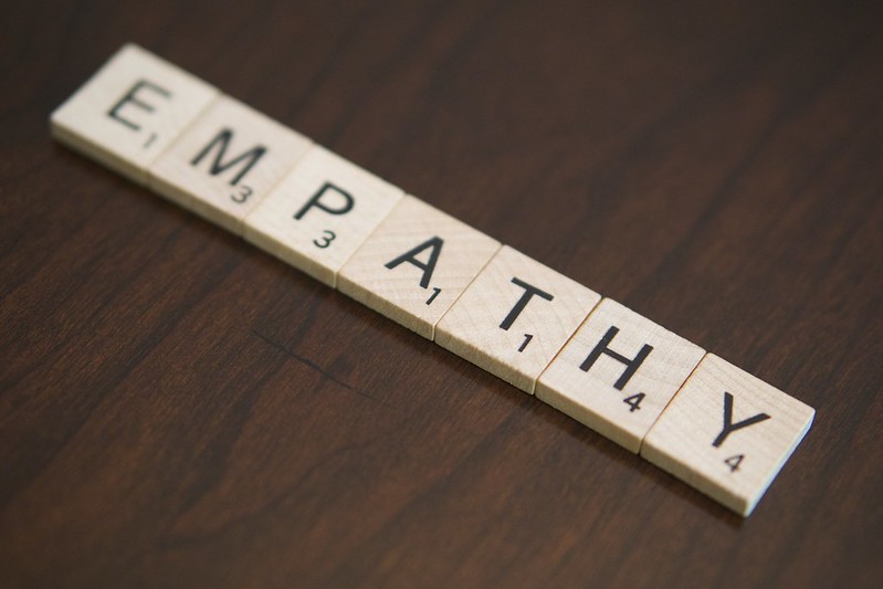 "Empathy" spelled out in Scrabble blocks