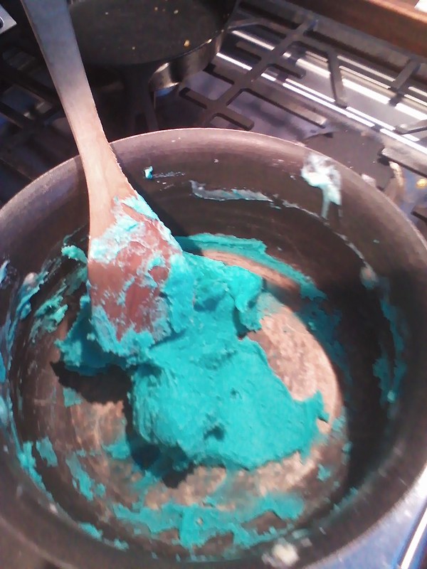 Making homemade playdough step 6