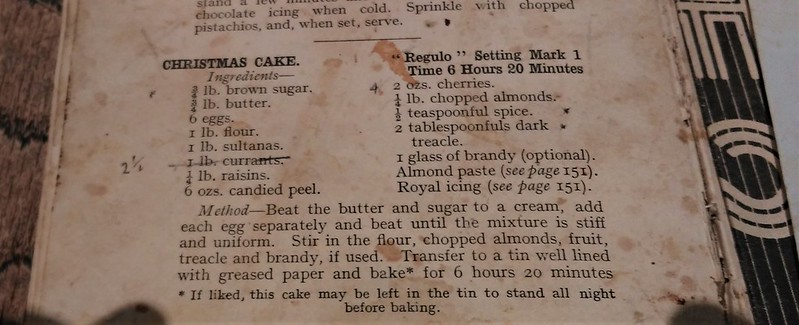 Old recipe on a weathered page