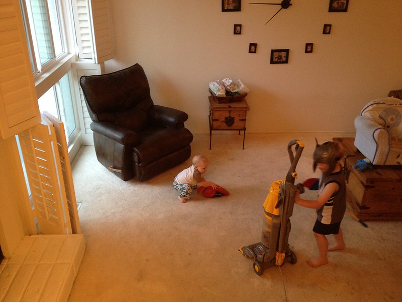 Kids helping with the household chores