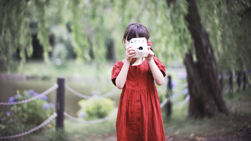 Little girl with a camera