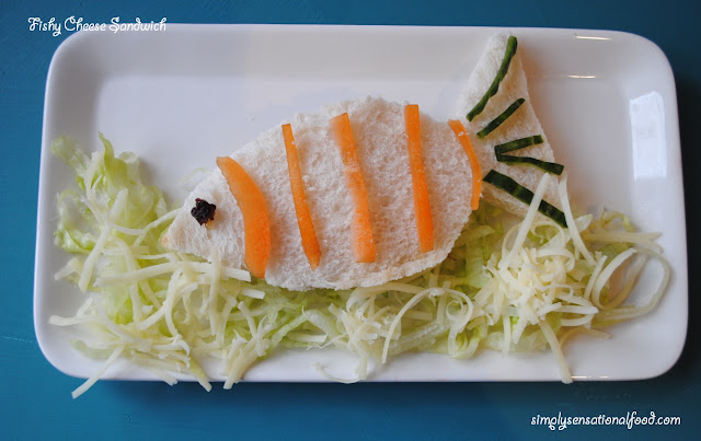 Fish shaped sandwich for kids