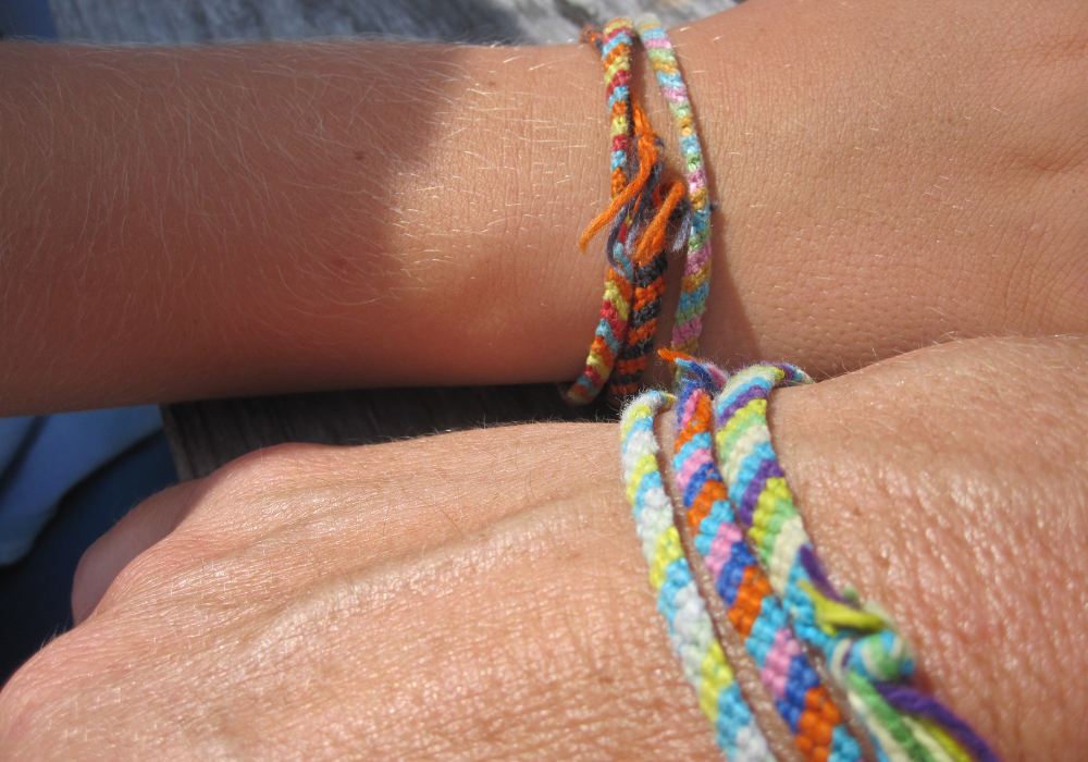 Bracelets on wrists