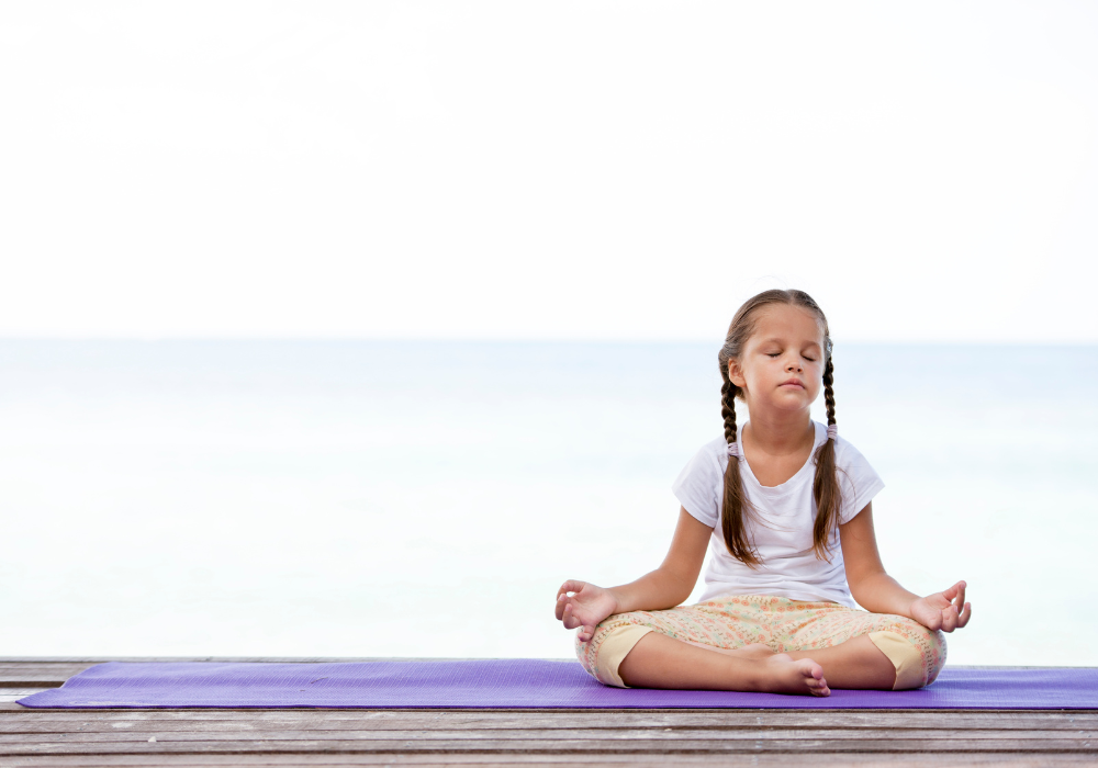 Child in a yoga pose