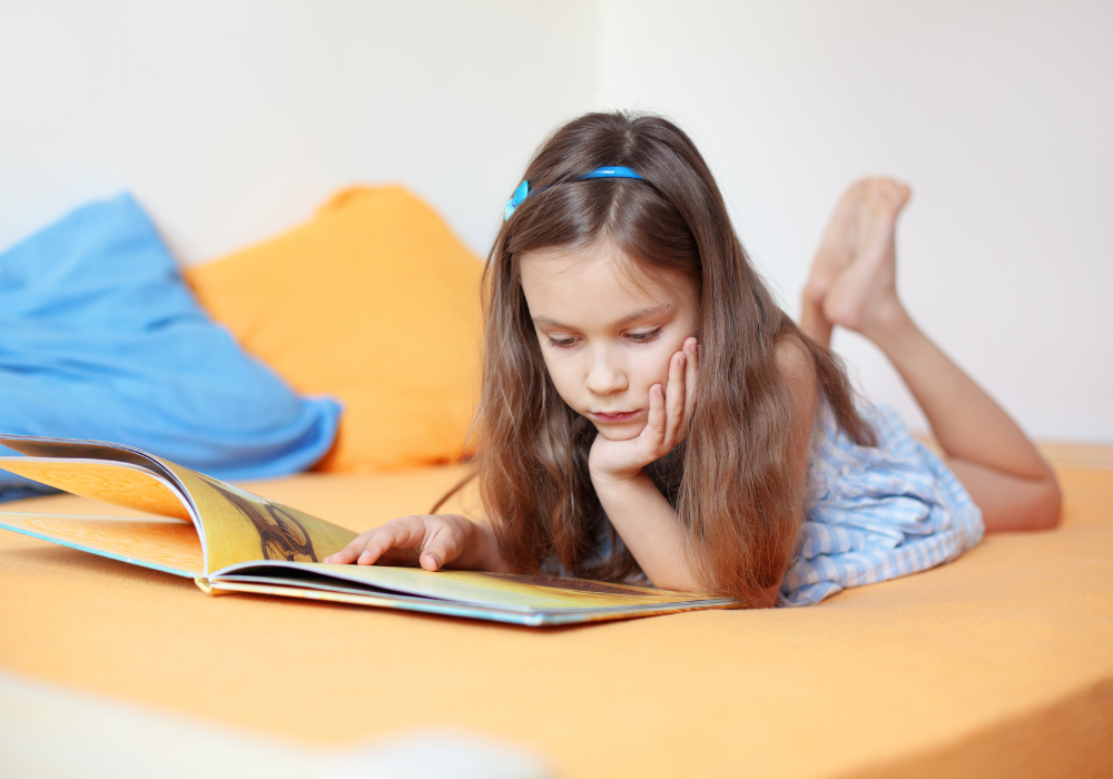 Young girl reading