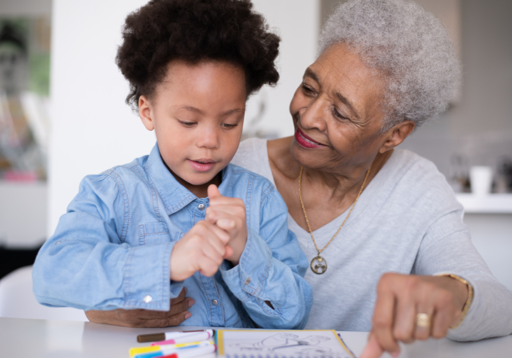 Grandchild and Grandma quality time