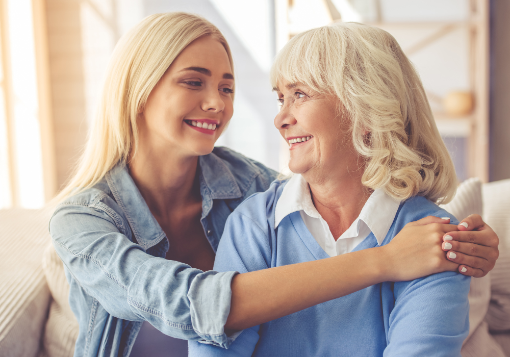 Girl and Grandmother hug