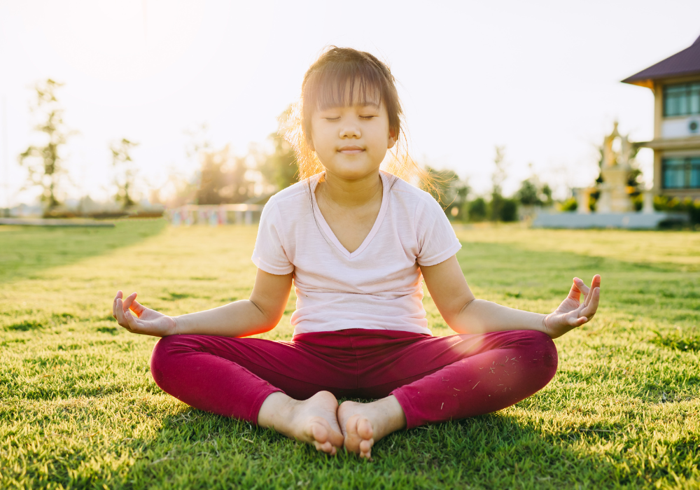 Child meditating