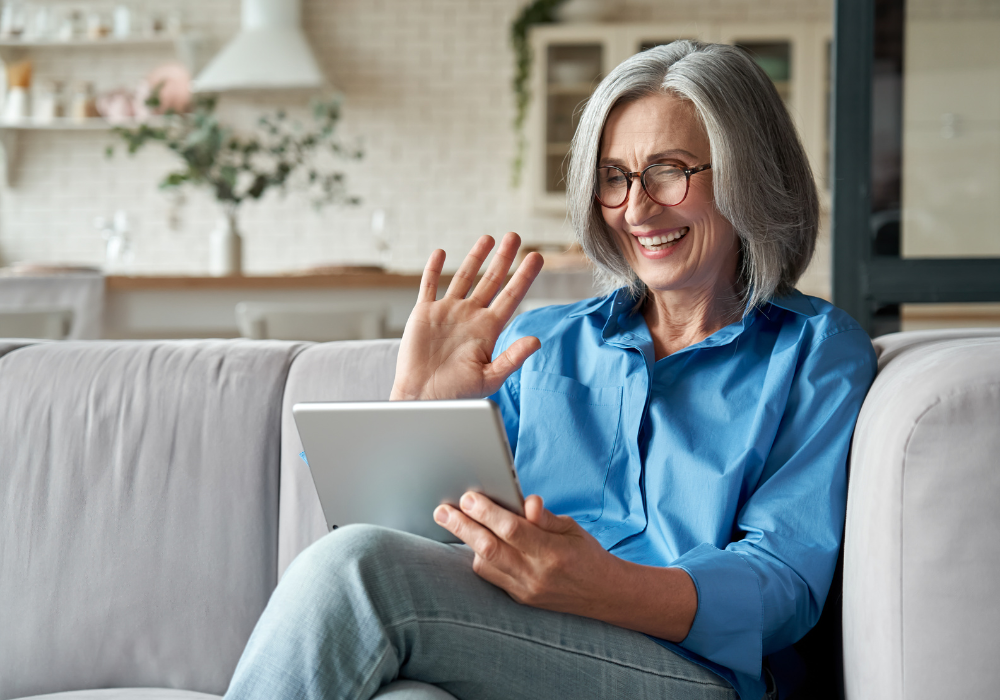 Grandma using videochat