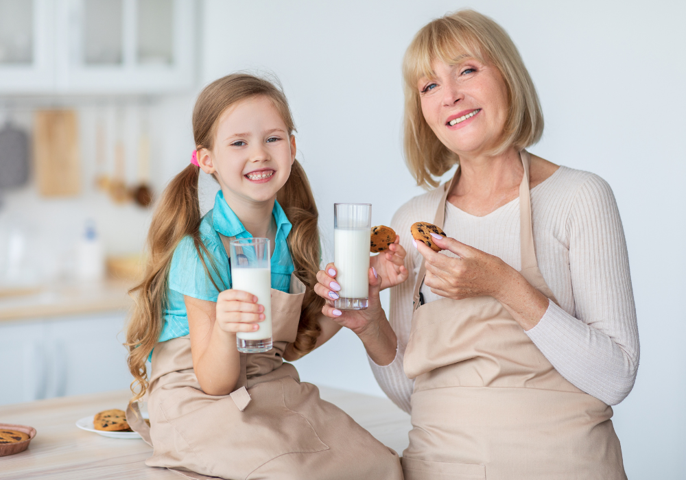 Milk and cookies with Grandma