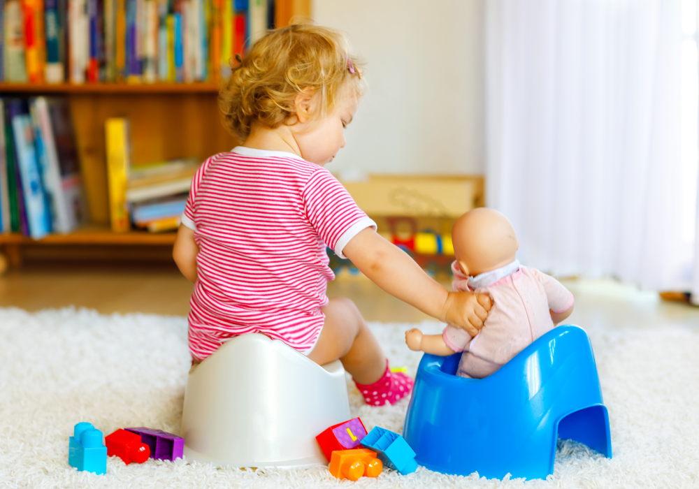 Child playing with a doll