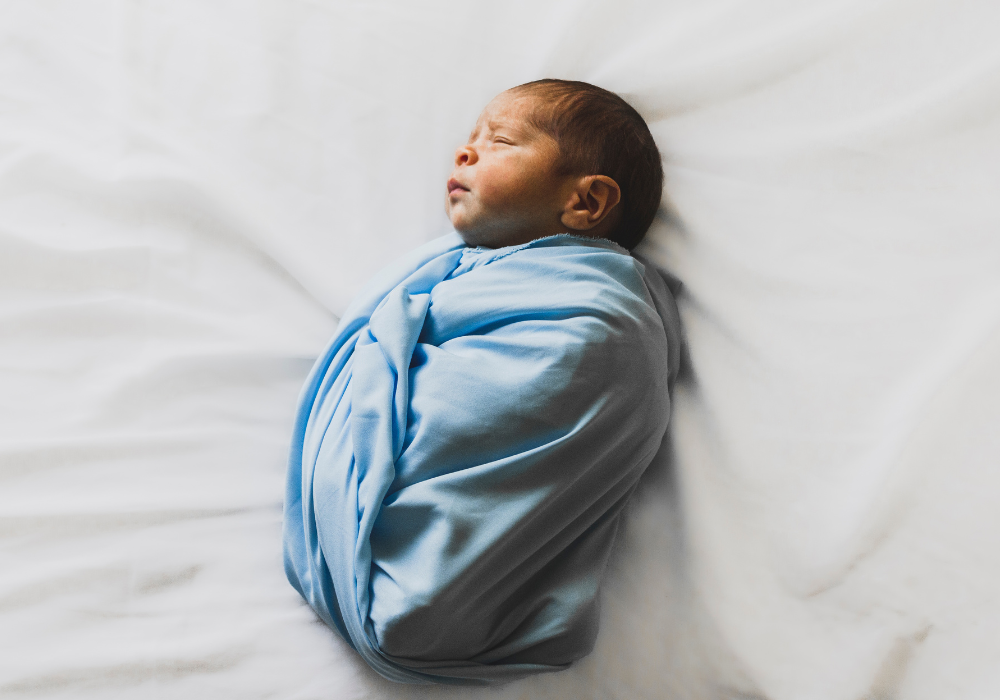 Baby wrapped up for a nap