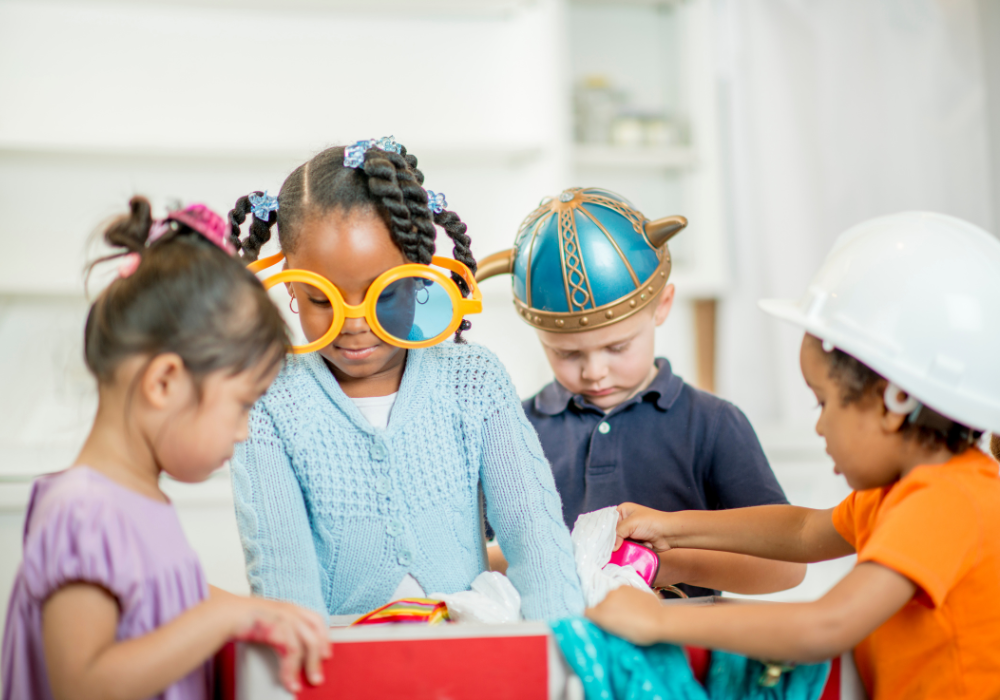 Kids playing dress up