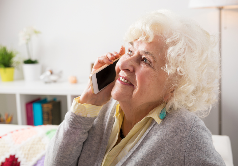 Senior woman talking on a cellphone