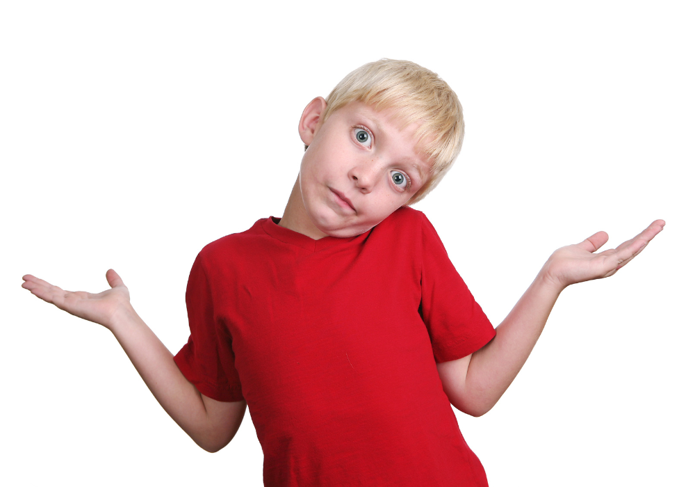 Child with an "I don't know" expression