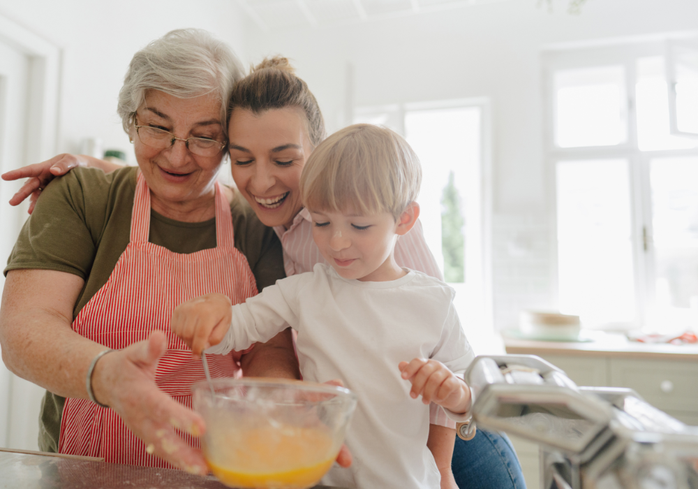 Cooking with Mom and Grandma