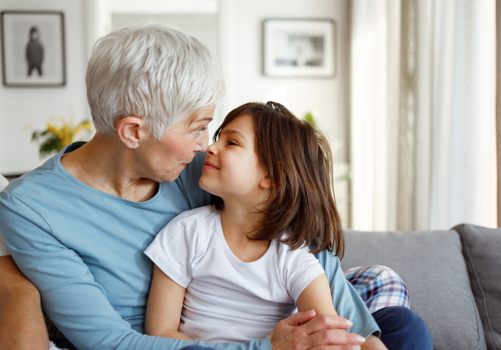 Connecting with Grandma on the couch