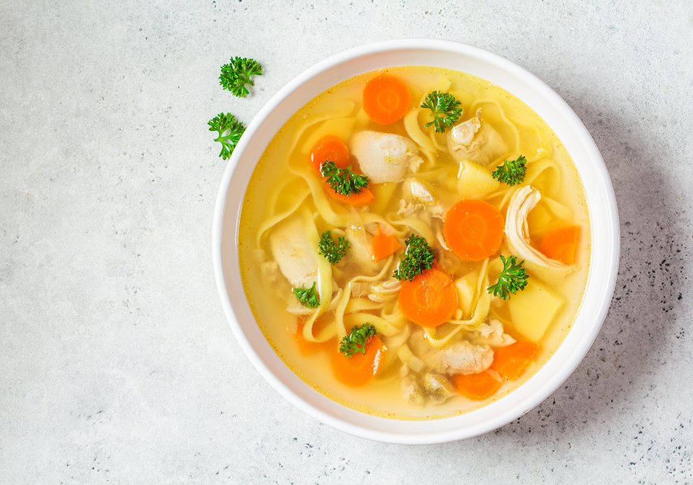 Bowl of chicken soup