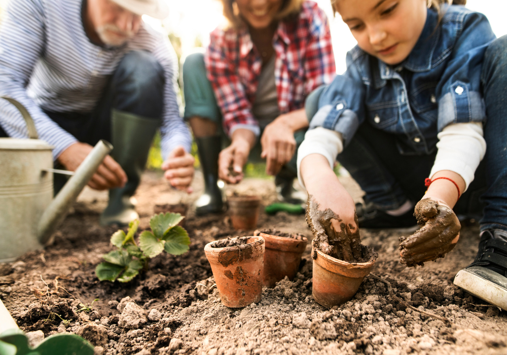 Gardening with the family