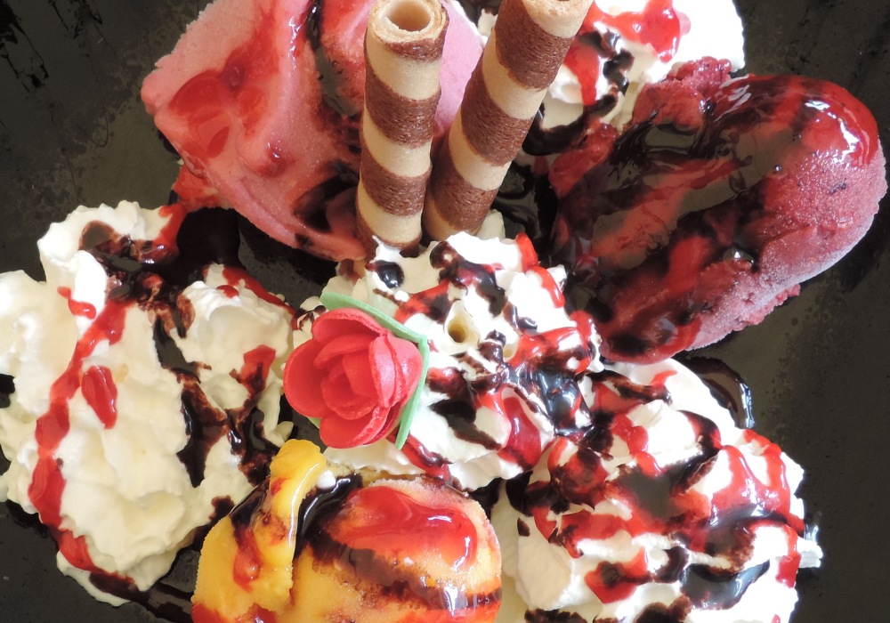 Extravagant ice cream treat