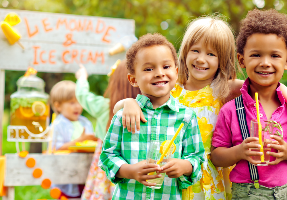 Children at a lemonade stand