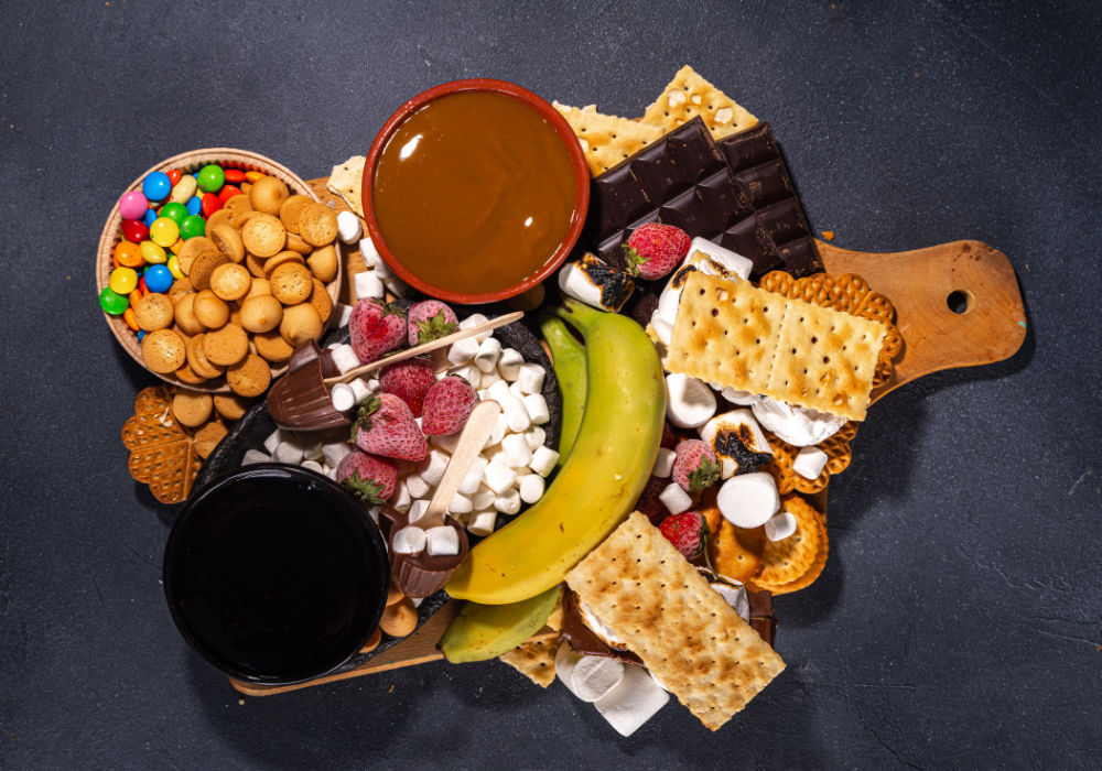 Dessert ingredients on display