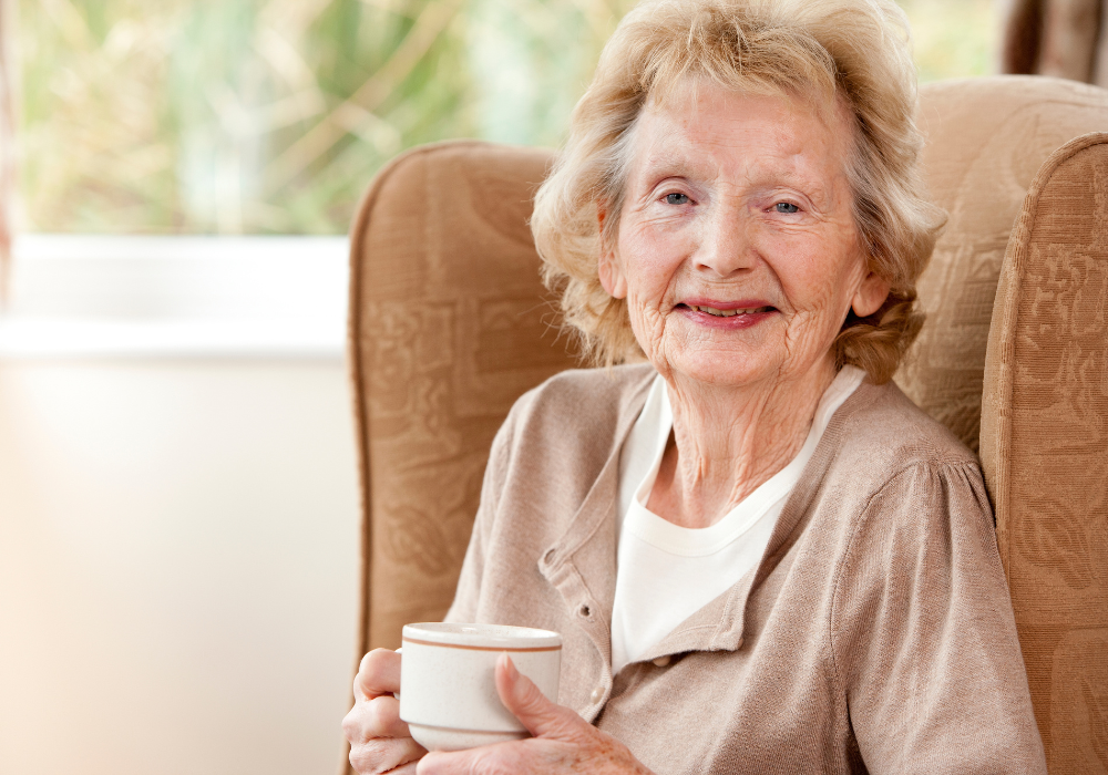 Grandma with a cup of tea
