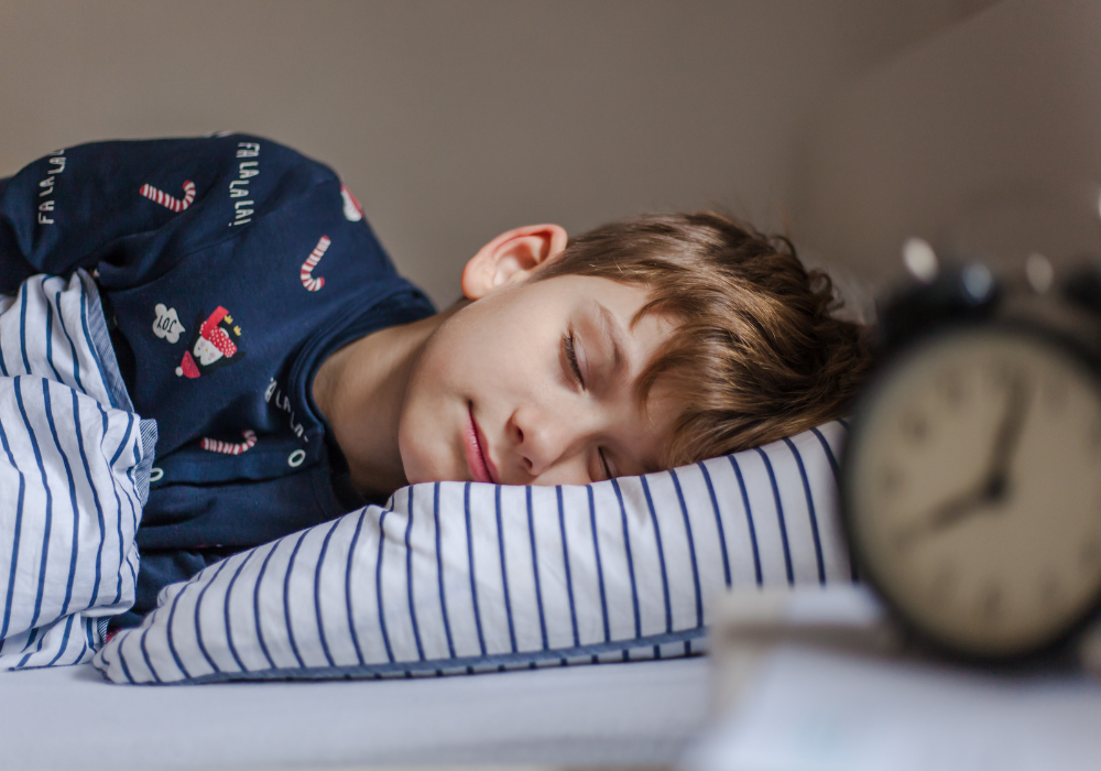 Boy taking a nap