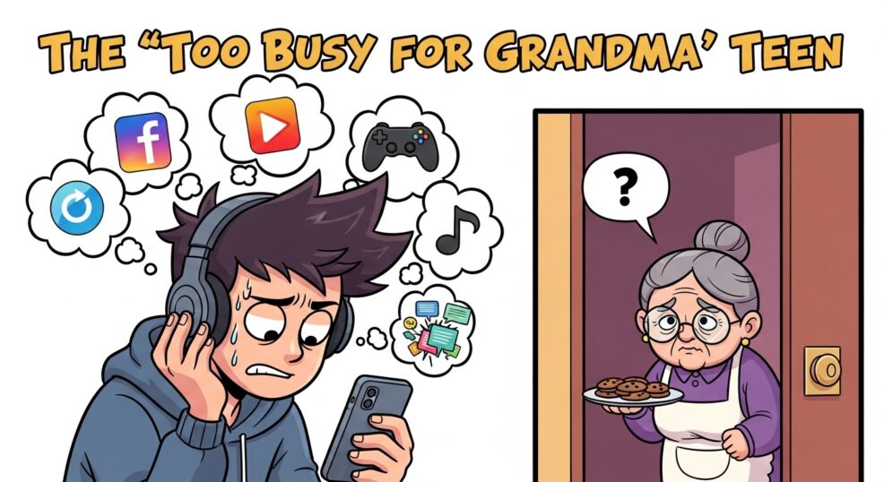 The “Too Busy for Grandma” Teen